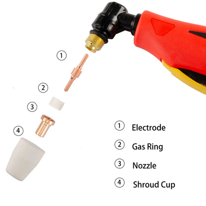 PT31 PT-31 LG40 Plasma Cutter Electrode Tips Cup Extended Consumables Kit For PT-31 CUT40 HYC45D HYC50D CUT50 PLC50D HYC410