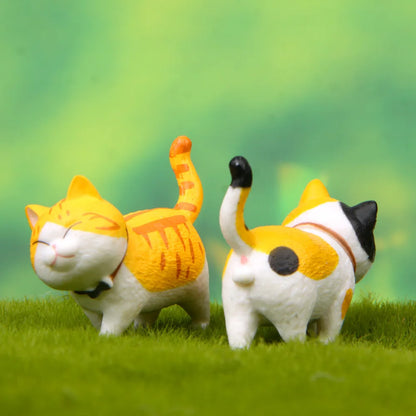 Enfeites de gato fofos Kawaii Bell Cat Animal Fairy Garden Figurines Acessórios Decoração para casa Modelo de mesa Presente de aniversário Gif