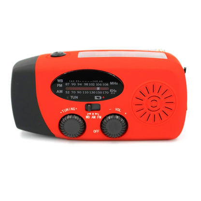 Multifunctional Solar Hand Crank Radio FM AM WB NOAA Weather Radio 2000mAh USB Charging Emergency LED Flashlight Power Ban