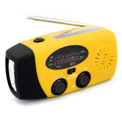 Multifunctional Solar Hand Crank Radio FM AM WB NOAA Weather Radio 2000mAh USB Charging Emergency LED Flashlight Power Ban