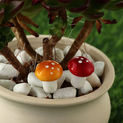 1/10Pcs Mini Mushroom Artificial Foam Potted Plants Decor Garden Ornament Resin Craft Moss Decoration Miniature Figurine