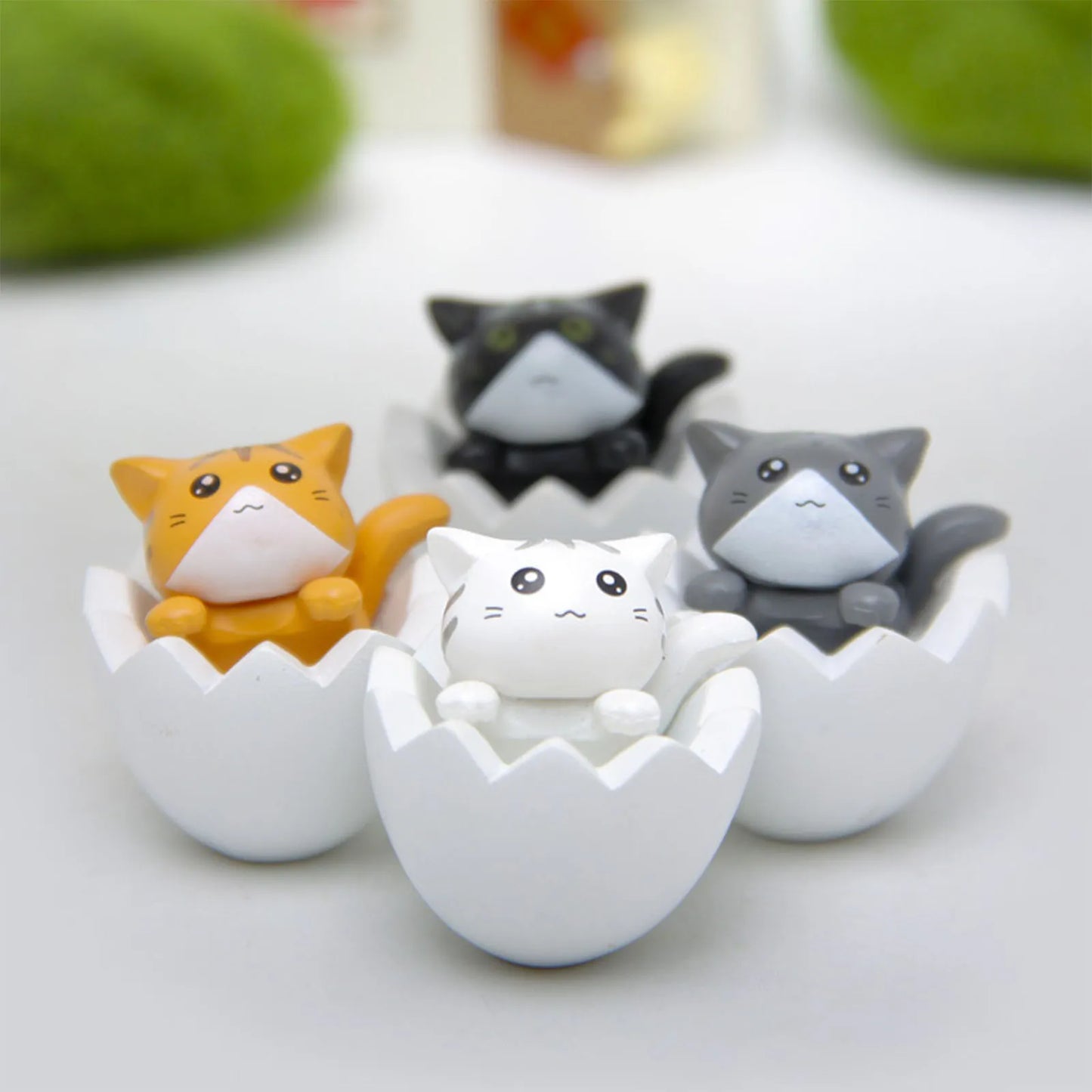 Enfeites de gato fofos Kawaii Bell Cat Animal Fairy Garden Figurines Acessórios Decoração para casa Modelo de mesa Presente de aniversário Gif