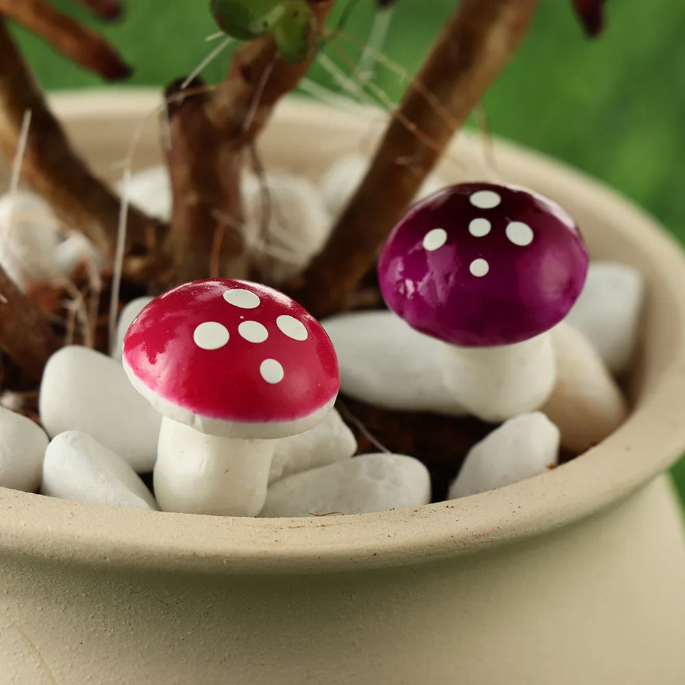 1/10Pcs Mini Mushroom Artificial Foam Potted Plants Decor Garden Ornament Resin Craft Moss Decoration Miniature Figurine