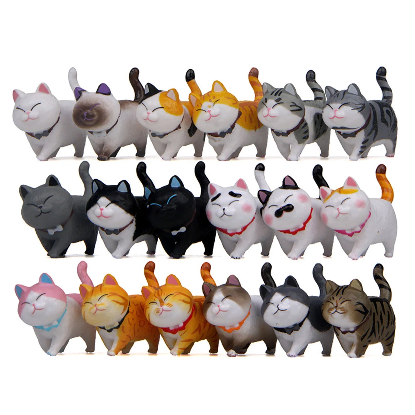 Enfeites de gato fofos Kawaii Bell Cat Animal Fairy Garden Figurines Acessórios Decoração para casa Modelo de mesa Presente de aniversário Gif