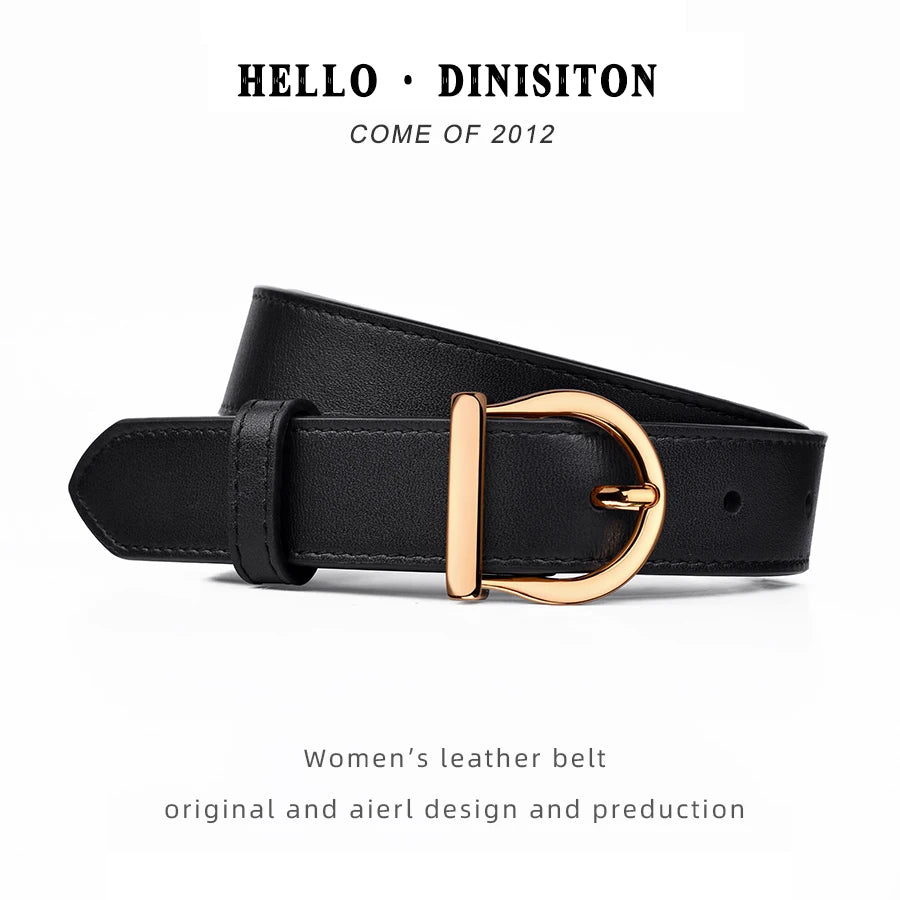 DINISITON Cinto Feminino Couro Genuíno Senhoras Cintos Finos Moda Marca de Luxo Alta Qualidade Jeans Feminino Corta-vento Cós