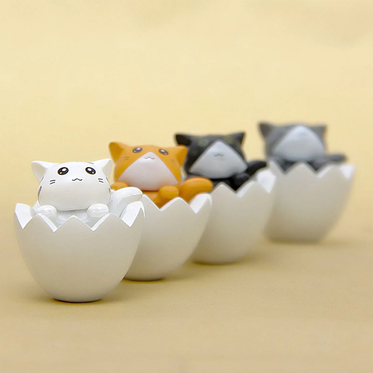 Enfeites de gato fofos Kawaii Bell Cat Animal Fairy Garden Figurines Acessórios Decoração para casa Modelo de mesa Presente de aniversário Gif