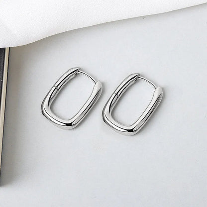 Prevent Allergy Authentic 925 Sterling Silver Earrings Charm Women Trendy Jewelry Vintage Simple O Shaped Party Accessories Gif