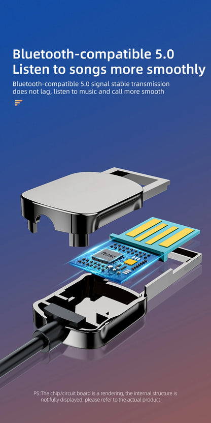 Essager Bluetooth Aux Adapter Dongle USB To 3.5mm Jack Car Audio Aux Bluetooth 5.0 Handsfree Kit For Car Receiver BT transmitter