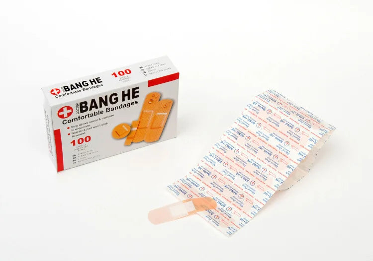 100Pcs/Pack Waterproof Band-Aids Bandages First Aid Medical Anti-Bacteria Wound Plaster Multi Size Home Travel Emergency Kits