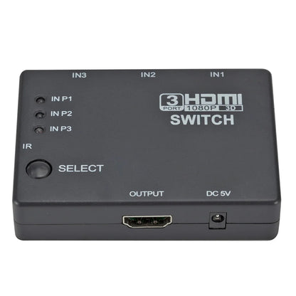 Grwibeou HDMI Splitter 3 In 1 Out Switcher 3 Port Hub Box Auto Switch 3x1 1080p HD 1.4 With Remote Control for HDTV XBOX360 PS3