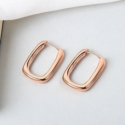 Prevent Allergy Authentic 925 Sterling Silver Earrings Charm Women Trendy Jewelry Vintage Simple O Shaped Party Accessories Gif