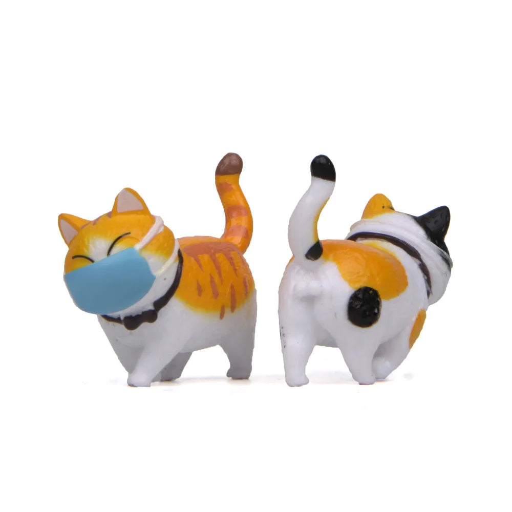 Enfeites de gato fofos Kawaii Bell Cat Animal Fairy Garden Figurines Acessórios Decoração para casa Modelo de mesa Presente de aniversário Gif