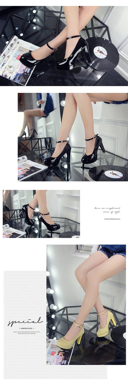 2021Work Shoes Women Black Pumps  Spring Casual Shoes Female High Heels White/red Weding Shoes 34 40 Plus Size Pumps