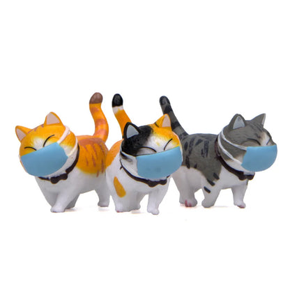 Enfeites de gato fofos Kawaii Bell Cat Animal Fairy Garden Figurines Acessórios Decoração para casa Modelo de mesa Presente de aniversário Gif