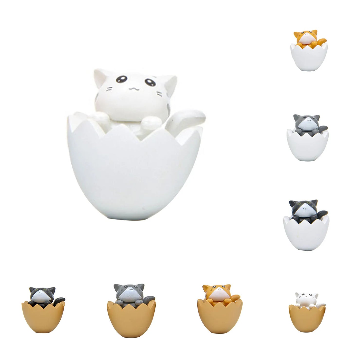 Enfeites de gato fofos Kawaii Bell Cat Animal Fairy Garden Figurines Acessórios Decoração para casa Modelo de mesa Presente de aniversário Gif