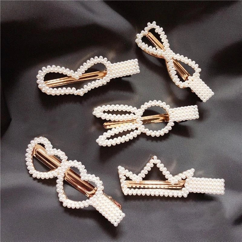 Simulated Pearl Hair Clips For Women Korean Women Hairpins Girl Geometric Hair Barrettes Fashion Hairgrip Hair Accessories