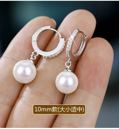 LByzHan 2020 Pearl Earrings Genuine Natural Freshwater Pearl 925 Sterling Silver Earrings Pearl Jewelry For Wemon Wedding Gift