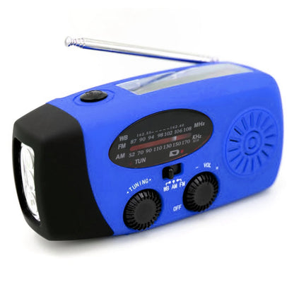 Multifunctional Solar Hand Crank Radio FM AM WB NOAA Weather Radio 2000mAh USB Charging Emergency LED Flashlight Power Ban