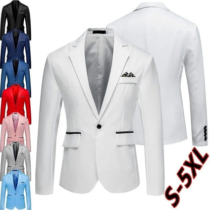 Fashion New Men's Casual Business Jacket Slim Fit Dress Blazer Wedding Suit Jacket Fashion Cocktail Party Suit Jackets