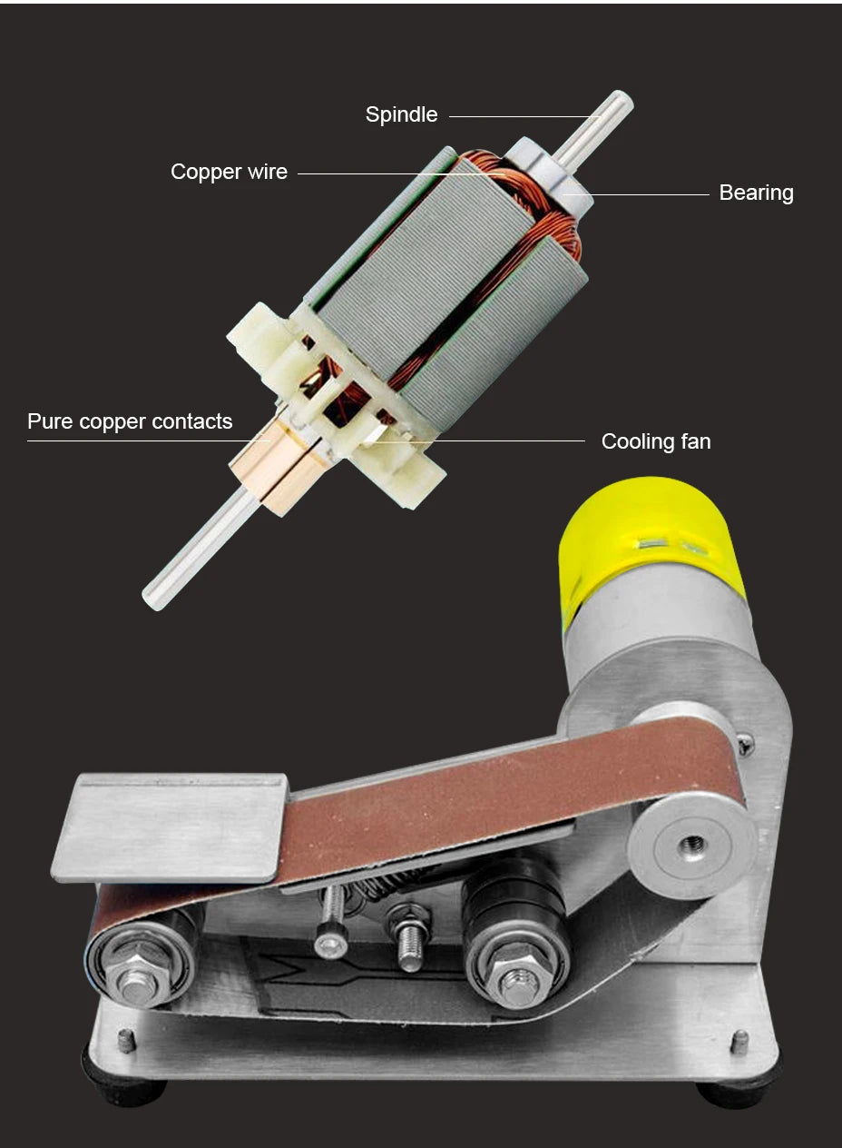 110V/220V Mini Electric Belt Sander DIY Polishing Grinding Machine Cutter Edges Sharpener Multifunctional Grinder Power Tool