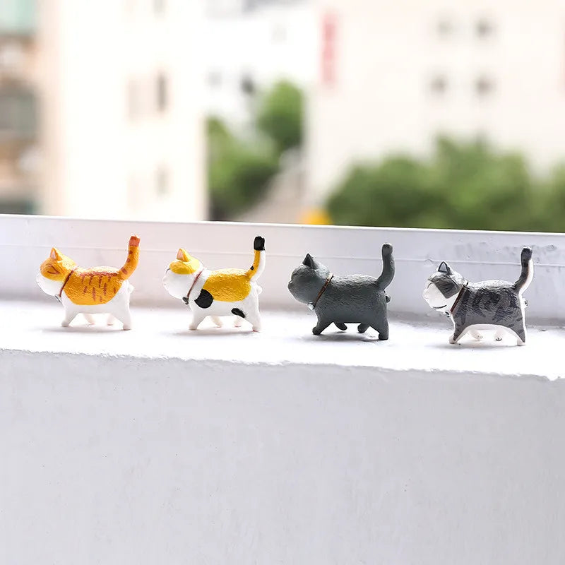 Enfeites de gato fofos Kawaii Bell Cat Animal Fairy Garden Figurines Acessórios Decoração para casa Modelo de mesa Presente de aniversário Gif