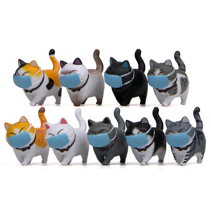 Enfeites de gato fofos Kawaii Bell Cat Animal Fairy Garden Figurines Acessórios Decoração para casa Modelo de mesa Presente de aniversário Gif