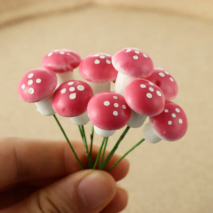 1/10Pcs Mini Mushroom Artificial Foam Potted Plants Decor Garden Ornament Resin Craft Moss Decoration Miniature Figurine