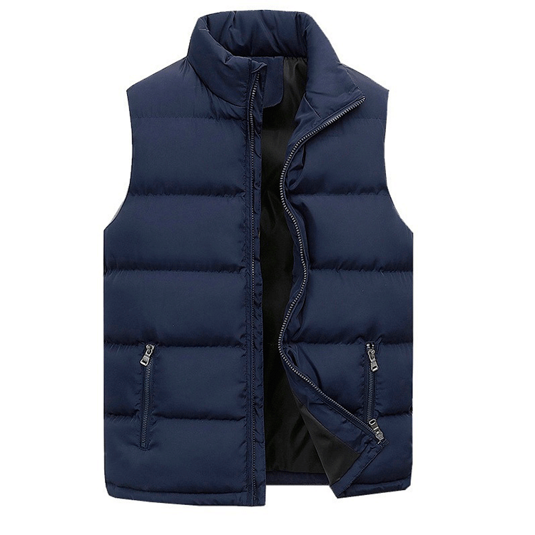 Mens Vest Jacket Warm Sleeveless Jackets Winter Waterproof Zipper Coat Autumn Stand-up Collar Casual Waistcoat Brand Clothing