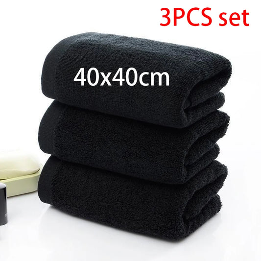 Super absorbent pure black Black towel, all cotton non fading small square Home Strong Water Absorption Washcloth Kitchen Towels