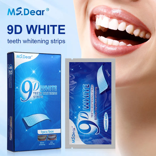 9D Teeth Whitening Stickers Mint White Teeth Gel Tooth Whitener Strips Teeth Yellow Smoke Stains Tea Stains Oral Hygiene Care