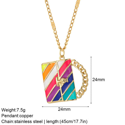 Cute Heart Sun Moon Star Evil Blue Eye Necklace for Women Gold Color Dijes Rainbow Red Love Pendant Long Stainless Steele Chains