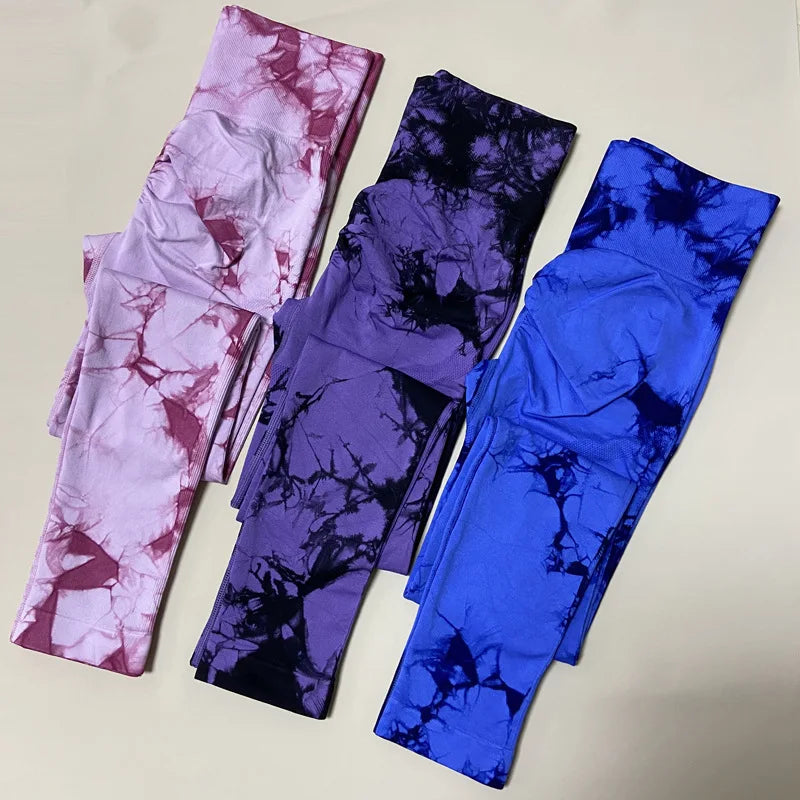 23 Colors Tie Dye Seamless Leggings Push Up Women Mallas Sports Fitness Contour Yoga Running Pants Elastic Nylon Tights Leggins