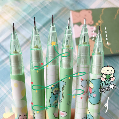 4/6pcs 0.5mm Mechanical Pencils Kawaii Automatic Pencils with Erasers Korean Stationery Cute Pencils School Office Press Pens