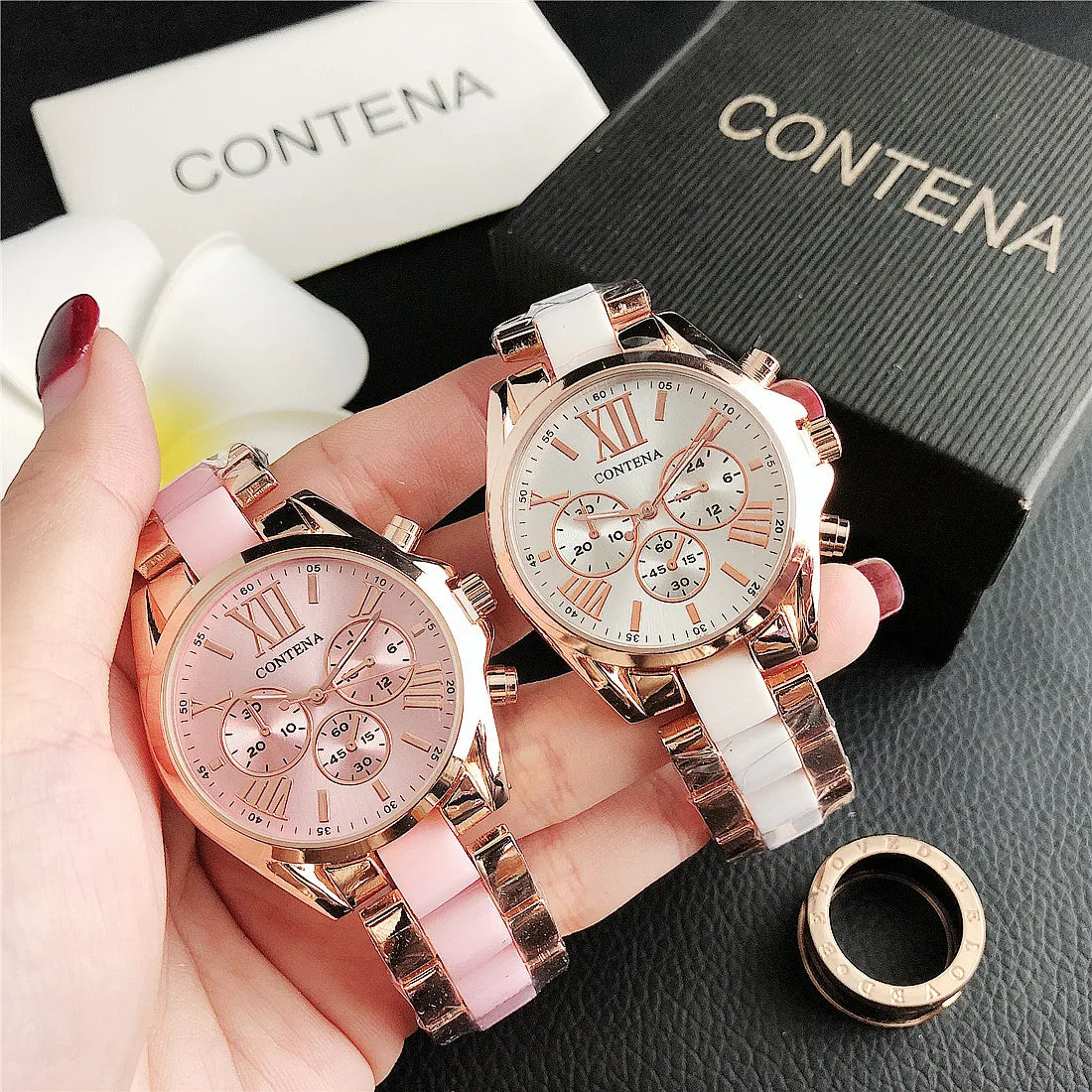 CONTENA 2023 Top Brand Luxury Watches for Women Fashion Creative Steel Bracelet Women's Watches Ladies Quartz Watch Reloj Mujer