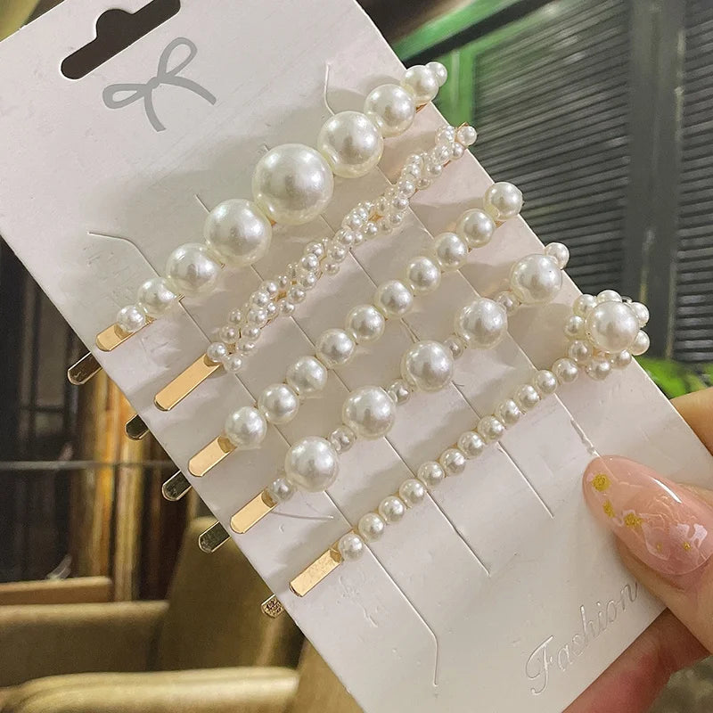 Simulated Pearl Hair Clips For Women Korean Women Hairpins Girl Geometric Hair Barrettes Fashion Hairgrip Hair Accessories