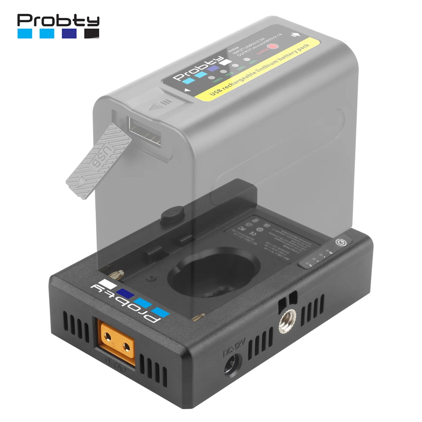 NP-F Battery Charger Battery Adapter Plate Cold Shoe Adapter 1/4in for NP-F550 F750 F970 for BMPCC 4K 6K DSLR ILDC