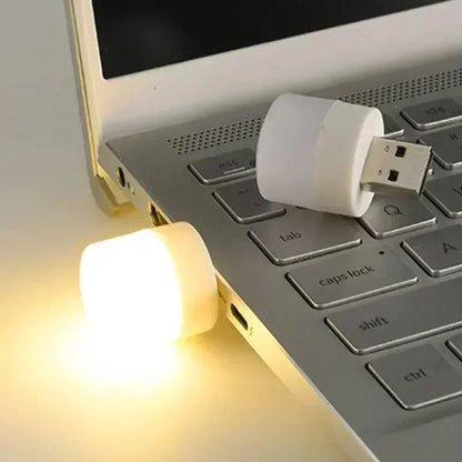 50-1PCS USB Night Light Mini LED Night Light USB Plug Lamp Power Bank Charging USB Book Lights Round Reading Eye Protection Lamp