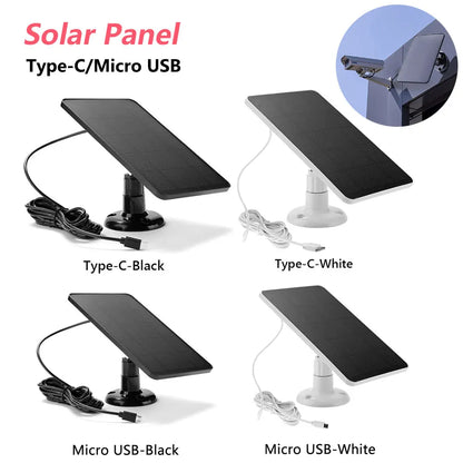 Solar Panel Micro USB Type C Outdoor DC Waterproof Solar Cells Charger Solar Panels for Security Camera Small Home Light System