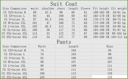 2024 Men's Business Fashion High Quality Gentleman Black 2 Piece Suit Set / Blazers Coat Jacket Pants Classic Trousers