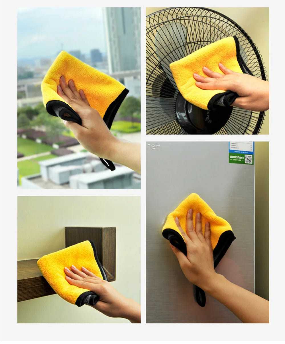 3/5/10Pcs Car Wash Microfiber Towel 30x30/60CM Car Cleaning Drying Cloth Hemming Car Care Cloth Detailing Car Wash Towel