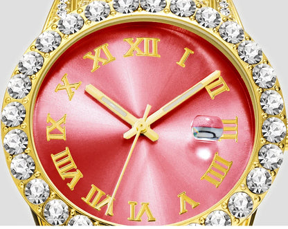 MISSFOX Pink Women Watch Luxury Small Face Elegant Quartz Watches For Ladies Icy Look Party Jewelry Mini Babe So Cute Arm Clock