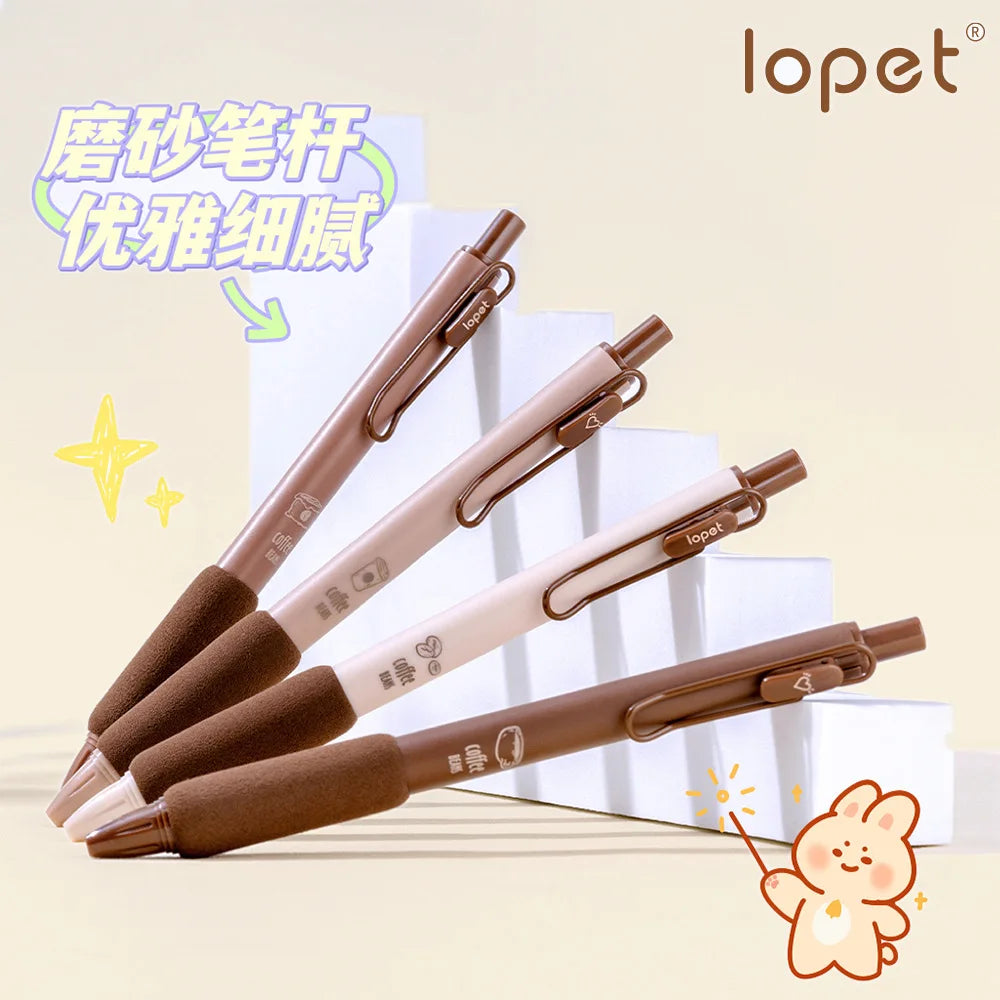 4pcs Cute Kawaii Coffee Soft Bread Gel Pen Set 0.5mm Black Color Ink For Writing Office School Stationery Supplies