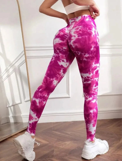 Tie Dye Seamless Leggings Women for Gym Yoga Pants Push Up Workout Sports Leggings  High Waist Tights Ladies Fitness Clothing