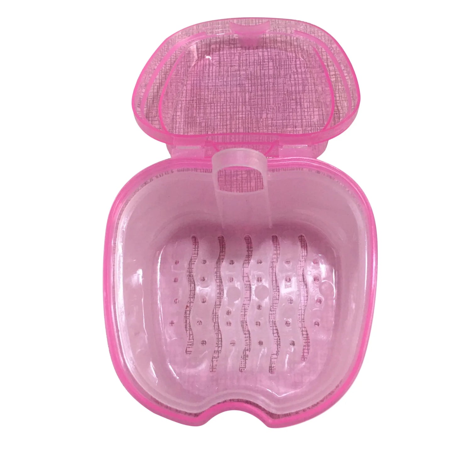 1PC Oral Denture Care Bath Box False Teeth Cleaning Nursing with Hanging Net Container Cleaning False Teeth Bath Case