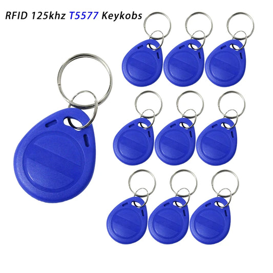 10pcs/20pcs 125KHz T5577 Keyfobs Rewritable Duplicate Tag 5200 Proximity Copy Access Card ID Token Ring RFID Cloner Keychain