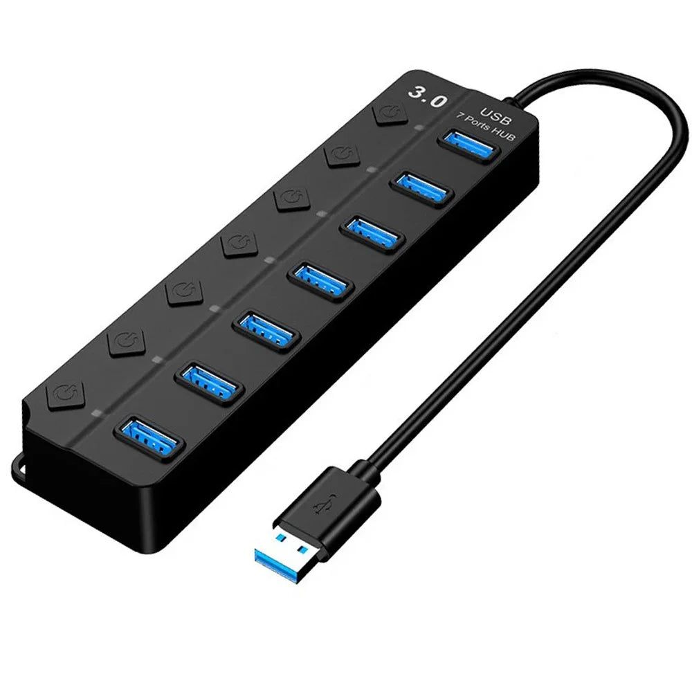 USB Hub 3.0 Multiprise USB High Speed Splitter 7 Port 5Gbps Power Adapter USB 2.0 Expander Switch for Computer Accessories