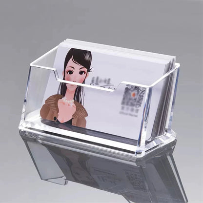 Transparent Business Card Holder Acrylic Display Stand Box Desk Storage Shelf Plastic Desktop Place Card Holder Office Supplies