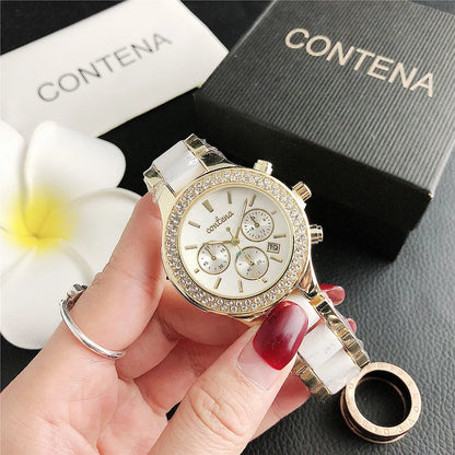 CONTENA 2023 Top Brand Luxury Watches for Women Fashion Creative Steel Bracelet Women's Watches Ladies Quartz Watch Reloj Mujer