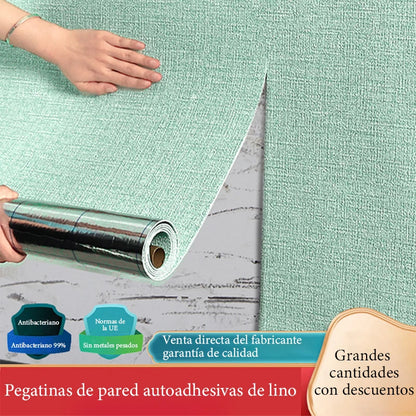 Papel de parede de linho autoadesivo à prova d'água, à prova de umidade e resistente a mofo 3D adesivos de parede decoração de parede para sala de estar