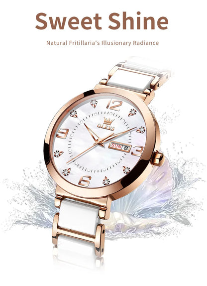 OLEVS Women's Wristwatch Luxury Brand Watch for Women Elegant Bracelet Waterproof Fashion Quartz Ladies Watches Reloj Para Mujer